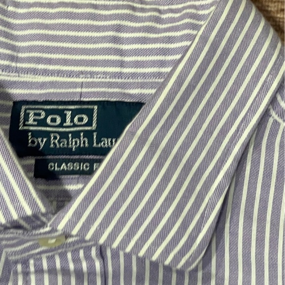 Polo Ralph Lauren Classic Fit Purple Long Sleeve Mens Button Down Shirt Classic - Picture 3 of 6
